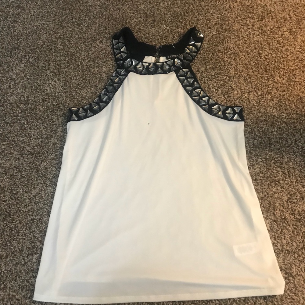 Embellished White/Black tank